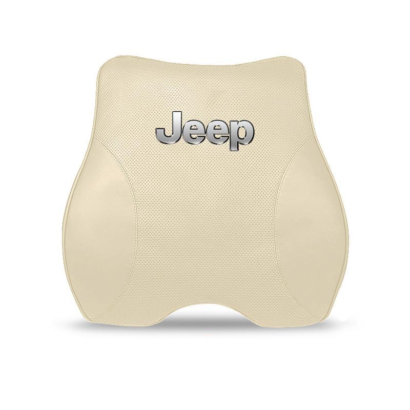 Per Auto Jeep Supporto Lombare Cuscino Vita in Pelle per Poggiatesta Sedile Per Jeep Grand Cherokee Wrangler JK Gladiator Compass Rene