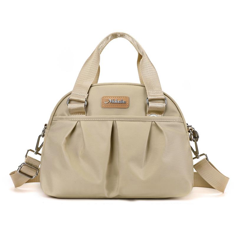 

Женская сумка через плечо из нейлона, плиссированная сумка для пожилых мам среднего возраста бежевый