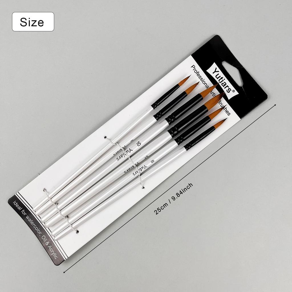12 Pcs/set DIY Oil Acrylic Painting Art Paint Brushes Supplies Nylon Hair Wooden Handle Watercolor Paint Brush Pen Set Learning