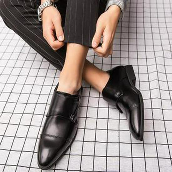 Autumn Retro British Leather Monk Strap Shoes – Men's Formal and Business Casual Footwear