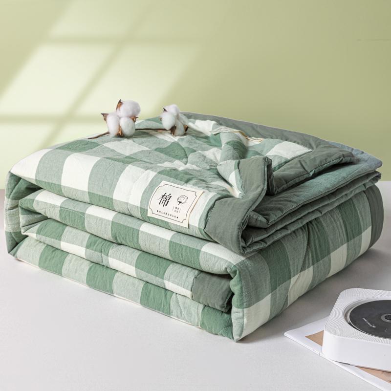 Summer Cotton Air Condition Quilt Lightweight Thin Stripe Breathable Comforter For Home Hotel Bed Travel