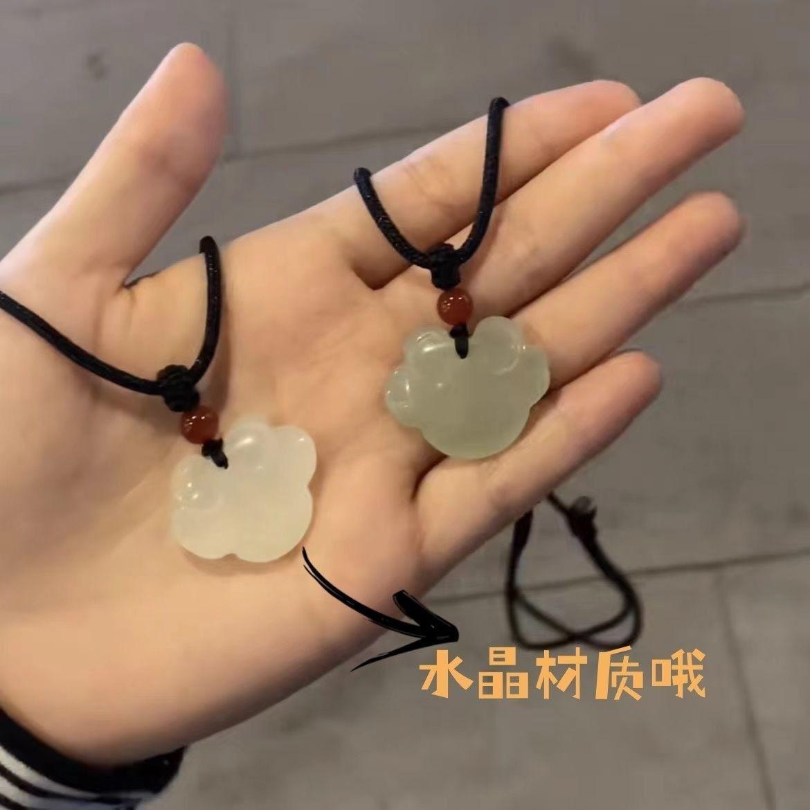Girlfriend necklace, safety buckle necklace, female ins student niche design, hand-woven rope, couple pendant, washable