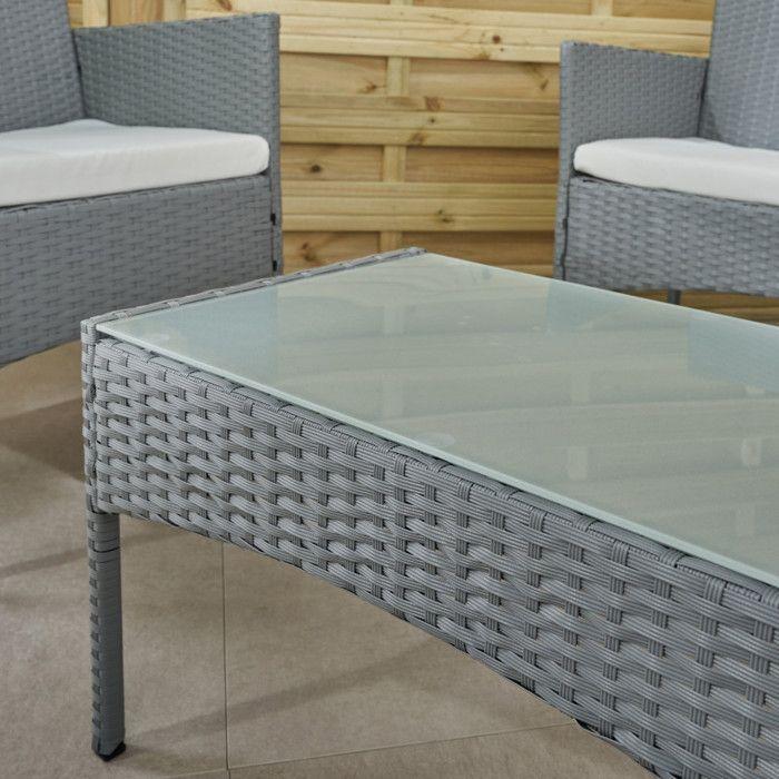 Salon de jardin en résine Gris "Barcelone" 4 places Wilsa Garden