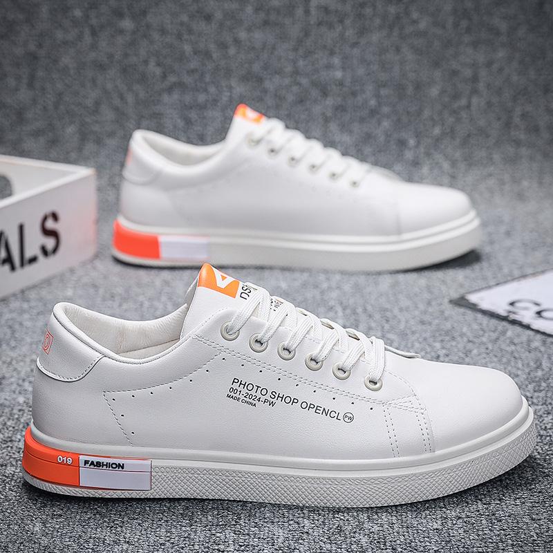 Men's shoes spring trendy shoes fashionable and versatile white shoes Korean casual shoes waterproof soft sole student sports shoes skateboard shoes