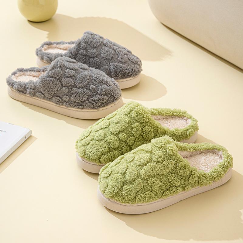 Mao Mao cotton slippers autumn and winter home indoor warm thick sole wear-resistant versatile couple shoes