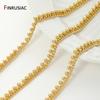 18K Gold Plated Brass Beaded Link Chain For Jewelry,3mm Bead Curb Chain for DIY Necklaces Bracelet Making Accessories