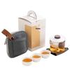Portable Glass Travel Tea Set with Ceramic Cups