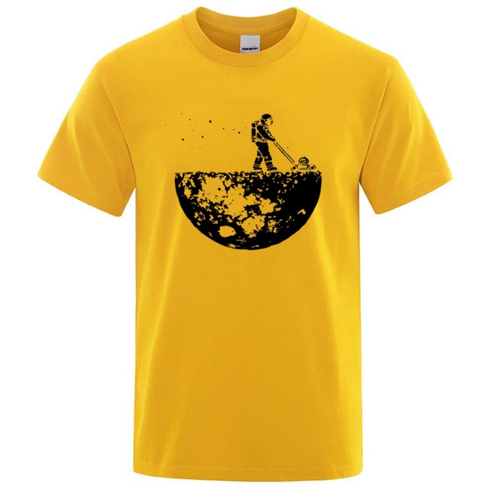 Herren T-Shirt Hohe Qualität Mond Sauberer Druck Lässig Cool Locker Rundhalsausschnitt Herren T-Shirt Hip-Hop T-Shirt