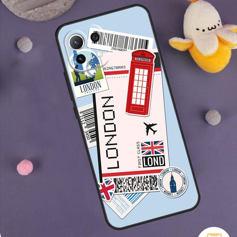 Travel Boarding Pass Tokyo Case For Xiaomi 15 14 Ultra 13T 14T 15T 17 Pro Max POCO F8 Ultra F5 F6 F7 X5 X6 X7 Pro Cover