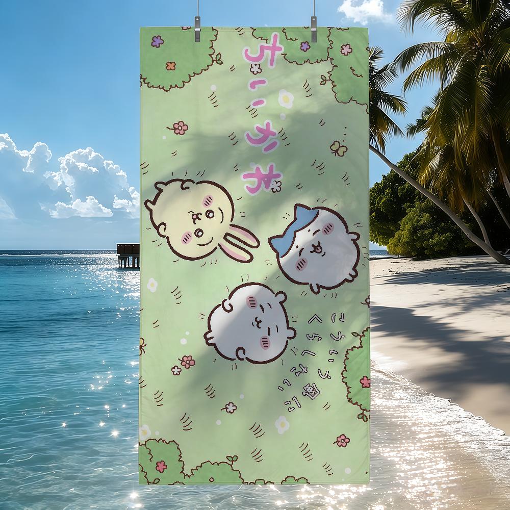 Cartoon C-Chiikawa Cute Towel Quick Drying Beach Towels Are Suitable For Swimming Pools Camping Yoga And The Gym