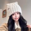 Japanese cute cat ear knitted wool hat children's season sweet versatile thickened warm ear protection pullover hat tide
