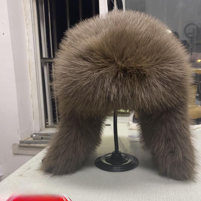 

Женская Мужская Зимняя Утепленная Теплая Ветрозащитная Шапка-Ушанка из Искусственного Лисьего Меха One Size темно-коричневого