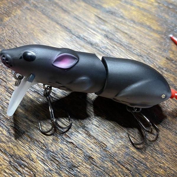 Top Water Rat Mouse Fishing Lure Bass Lunker Lure, Pike Wake Bait