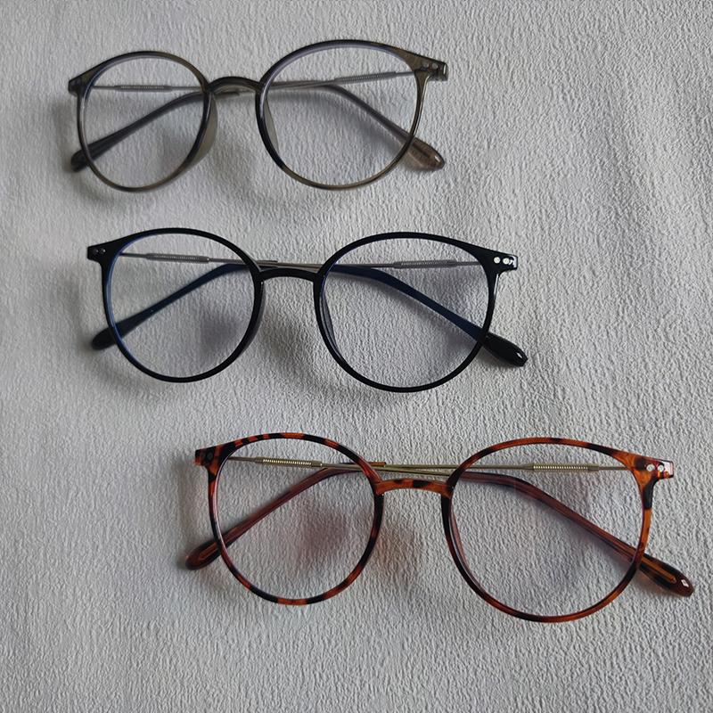 3 Pairs Per Set Women Basic Classic Anti-blue Light Glasses Vintage Round Simple Anti Blue Light Blocking Eyewear For Men