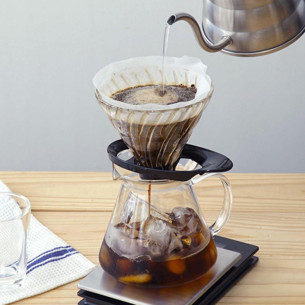 Hario V60 Heat Resistant Glass Dripper 02 For 1 4 Cups Black Vdgr 02 B