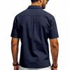 Men's Casual Short Sleeve Button Down Shirts Workwear Style Turn Down Collar Chest Pocket Blouse Tops for Daily Vacation Beach