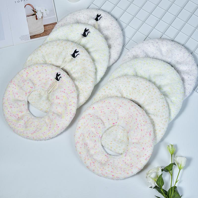 2025 Thick Velvet Plus Size Plush Toilet Seat Cushion - Warm, Washable, O-Shape Winter Cover