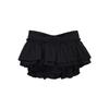 Sweet Black Ballet-Style Skirt for Women, New Summer 2025 High-Waist Design, Short with Wooden Ear Accents