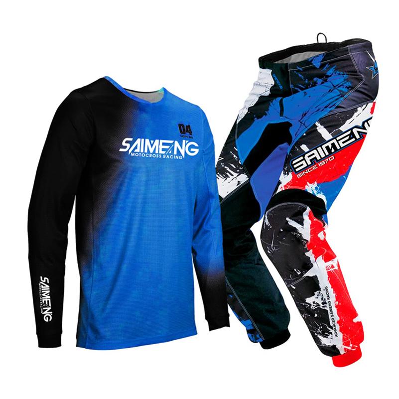 Set echipament motocross pentru copii Kituri Tricou Pantaloni Tineret copil verde Motocicletă negru 3 4 5 6 7 8 9 10 ani Costum off-road albastru portocaliu Enduro cross băiat fată