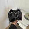 Fashion-forward Black And Silver Sequin Bucket Bag Versatile Single Shoulder Crossbody Bag For Women
