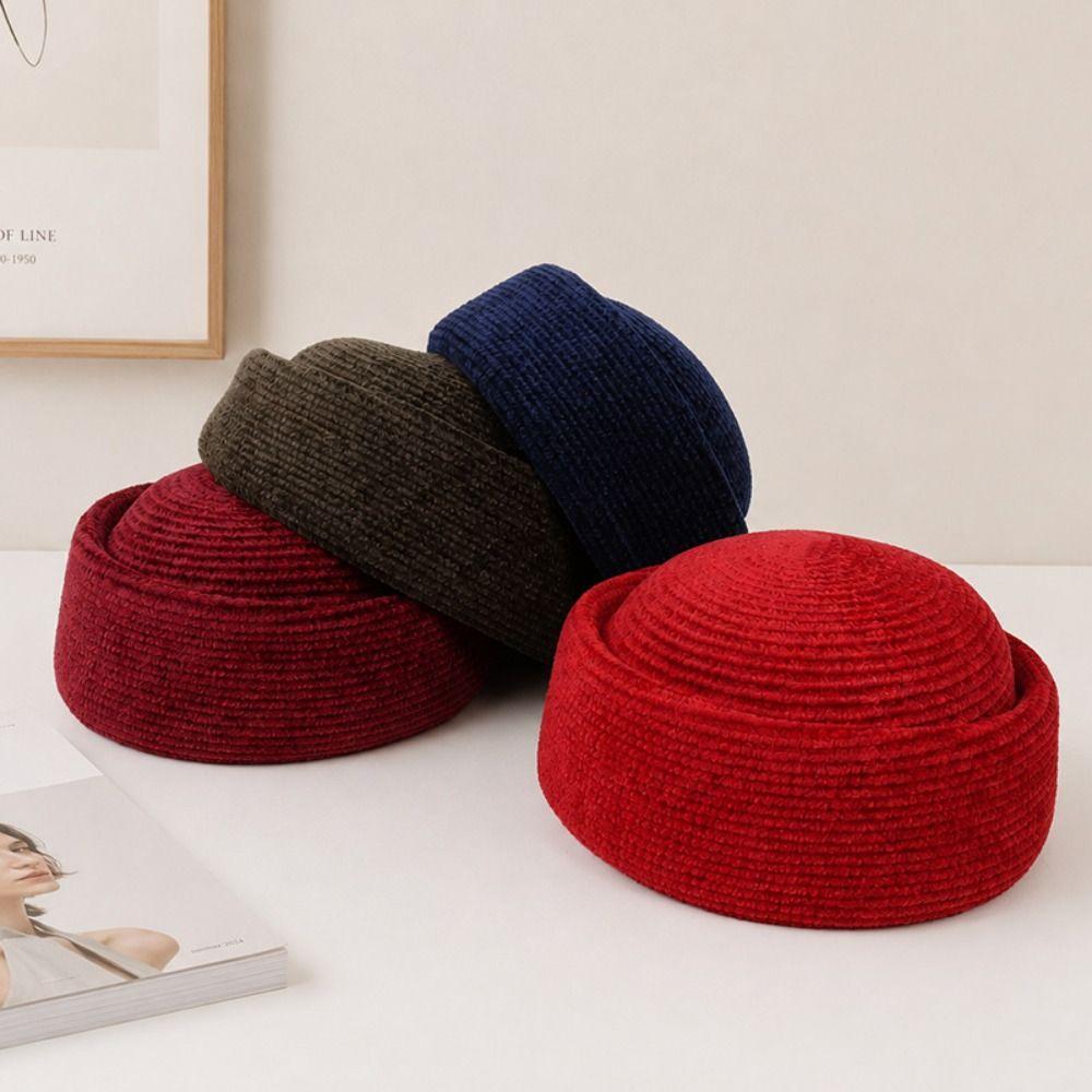 French Style Chenille Pillbox Hat Fedoras Fedora Hat Vintage Medicine Box Hat Wedding Party
