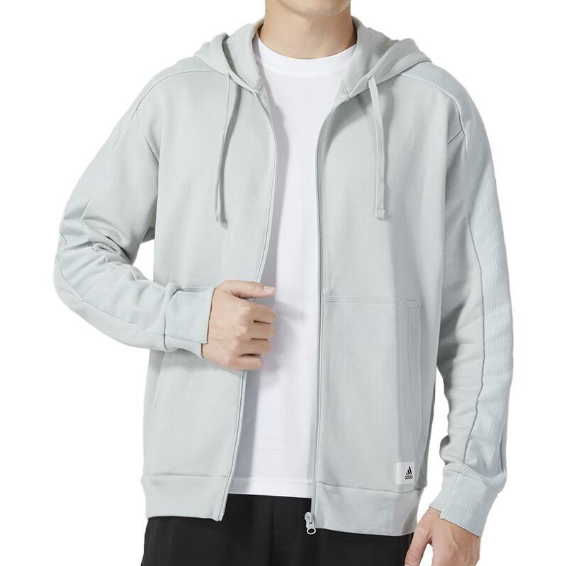 Adidas Jackets Men's Gray Green Hooded Moderate Other IQ3425