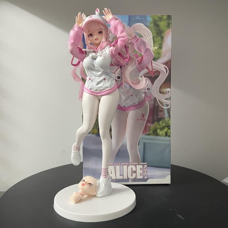 26cm Nikke Alice Model Ružový Zajačik Akčná Figúrka Stojaca Dievčenská Bábika GK Soška Anime Hra Ozdoba Zberateľské Hračky pre Dievčatá