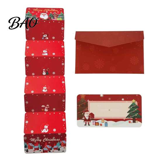 Holiday Greeting Card Holder Christmas Cash Gift Envelopes, 6 Slots Foldable Money Holder, DIY Booklet for Xmas Parties, Family Gatherings Party