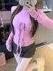 Sweet Style 3D Flower High Neck Long Sleeve Women's Slimming Top - Autumn/Winter