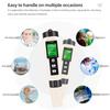 4 In 1 Water Tester Monitor H2 PH ORP TEMP Meter Reactive Oxygen Hydrogen Analyzer ATC 0-2400PPb for Aquariums Pools Spa
