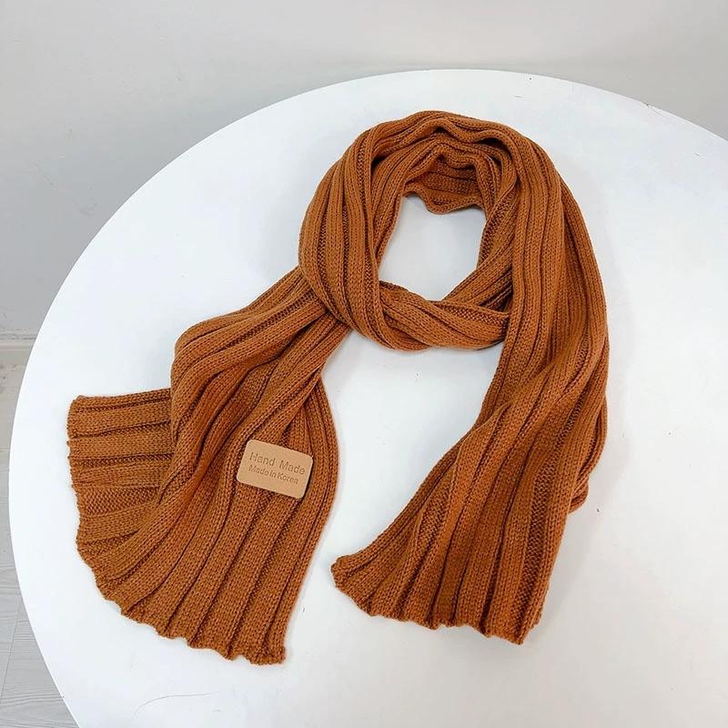 Women'S 100% Wool Scarf For Autumn And Winter Korean Warm Knitted Wool Short Student  Scarf