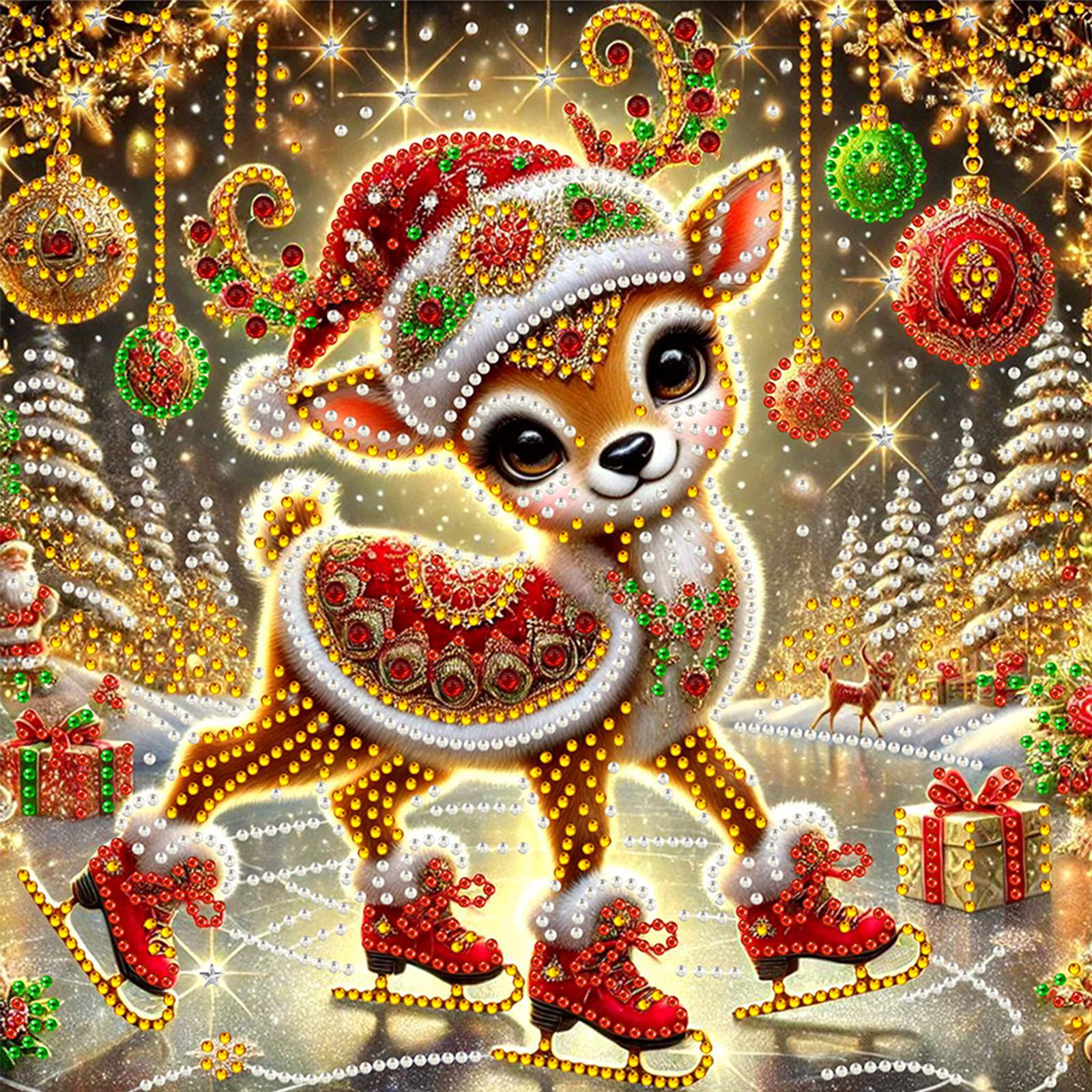 

Xmas House DIY Gem Art Diamond Painting Kits for Home Wall Decoration Special Shape Partial Drill Dimond Art Paintings 30x30cm
