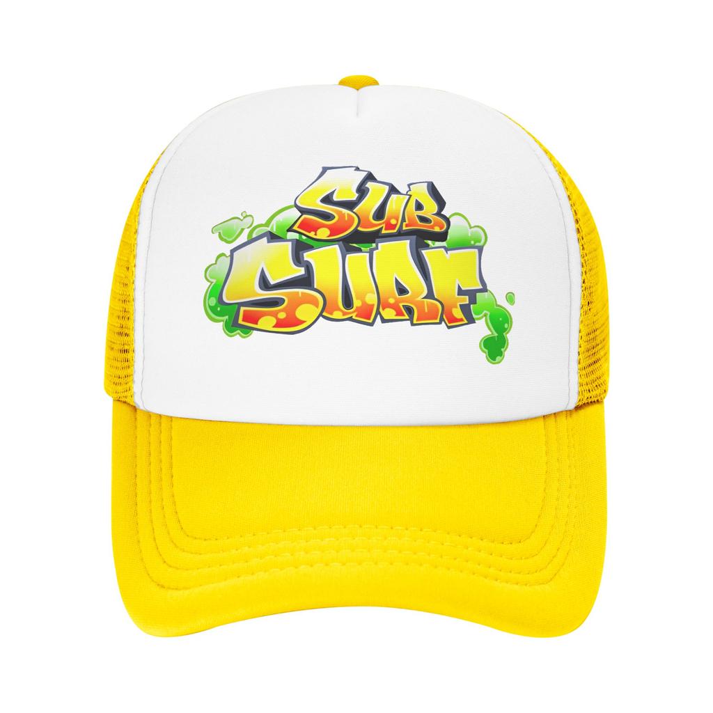 Subway Surfers Logo Mesh Sun Hats Game  Unisex Adult Custom DIY Hip Hop Hats Spring Streetwear Tennis Skate Adjustable Snapback Cap