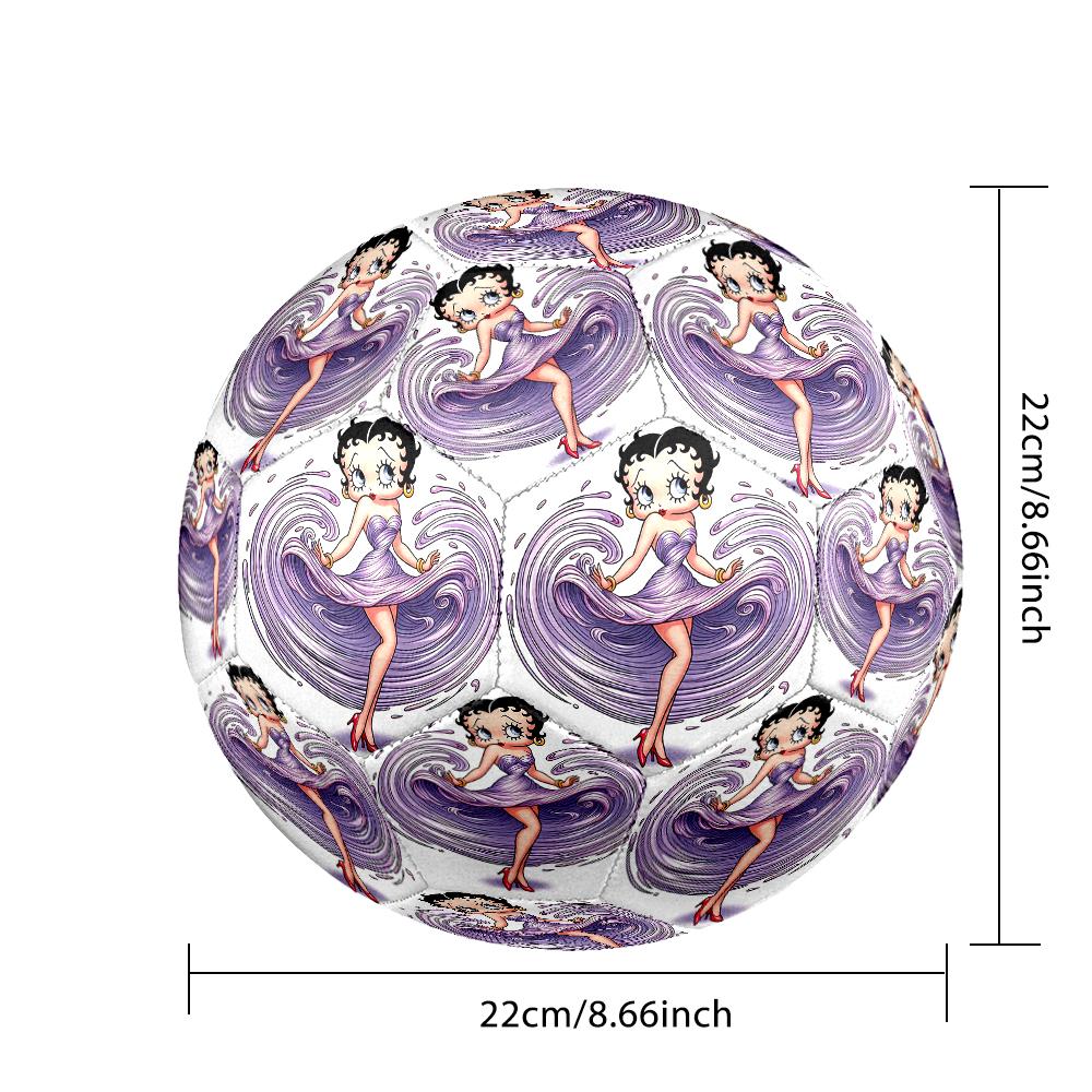 1pc Betty Boop Soccer Ball, Athletic Standard Football Size 5 Lightweight Sports Match Soccer Ball, Perfect Gift for Sports Enthusiasts