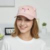 Fashion Embroidery Sunshade Duckbill Caps Adjustable Cartoon Sunshade Hat Pink Pig Baseball Cap for Women