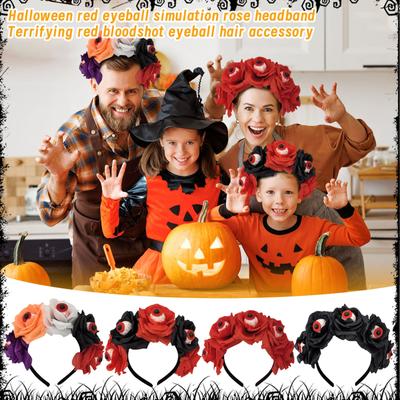 Halloween Simulation Rose Headband Ghost Festival Horror Red Blood Eyeball Headband Party Hair Accessories