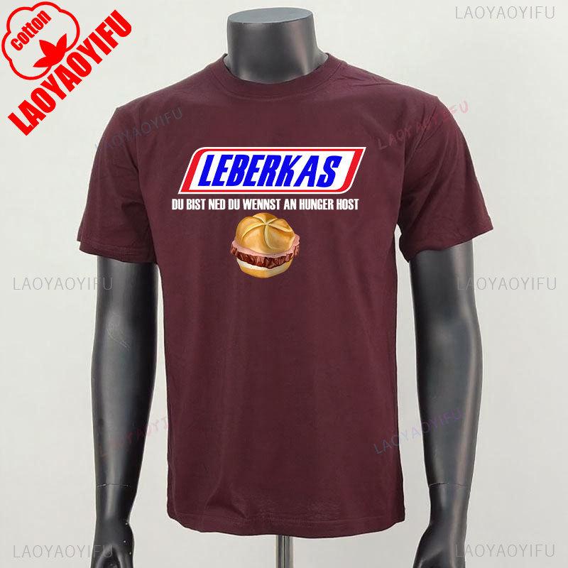Leberkäse T-Shirt Oktoberfest München Bayern Fun Shirt Lustiges Neues Sommer Kurzarm-T-Shirt Gestartet Lässiges Baumwoll-Print-Oberteil