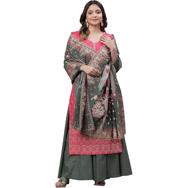 Aurelia Women Cotton Dupatta 23AUA80002-507279-Green-FS