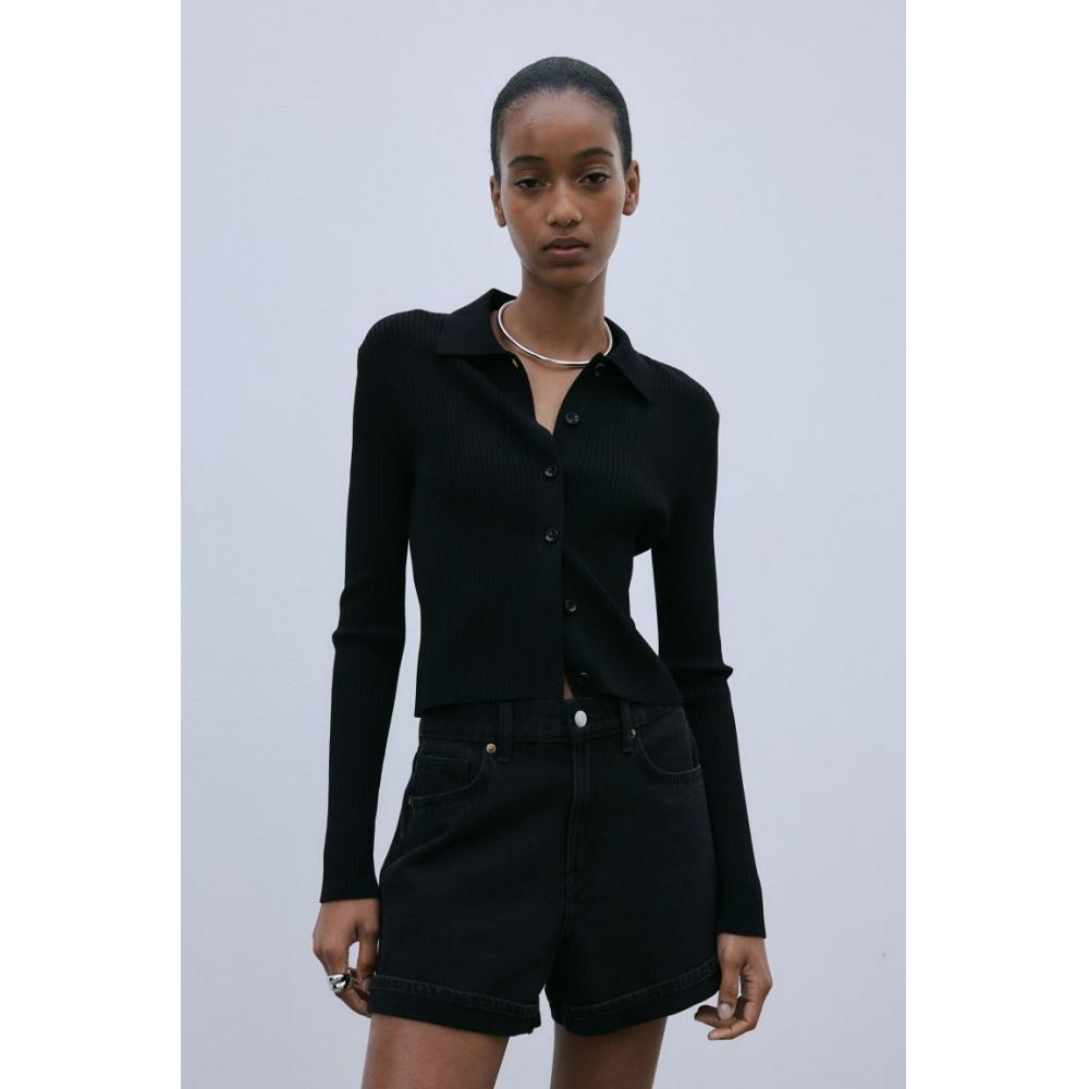 

Джинсовые шорты HM с высокой талией, темно-серые