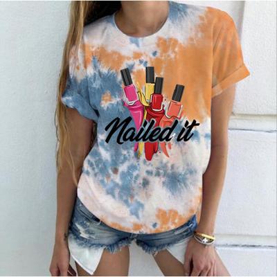 Nail Polish Pun Printed T Shirt Women 90s Manicurist Graphic T-shirt Harajuku Tops Tee Short Sleeve Tshirt Female Casual Tshirts
