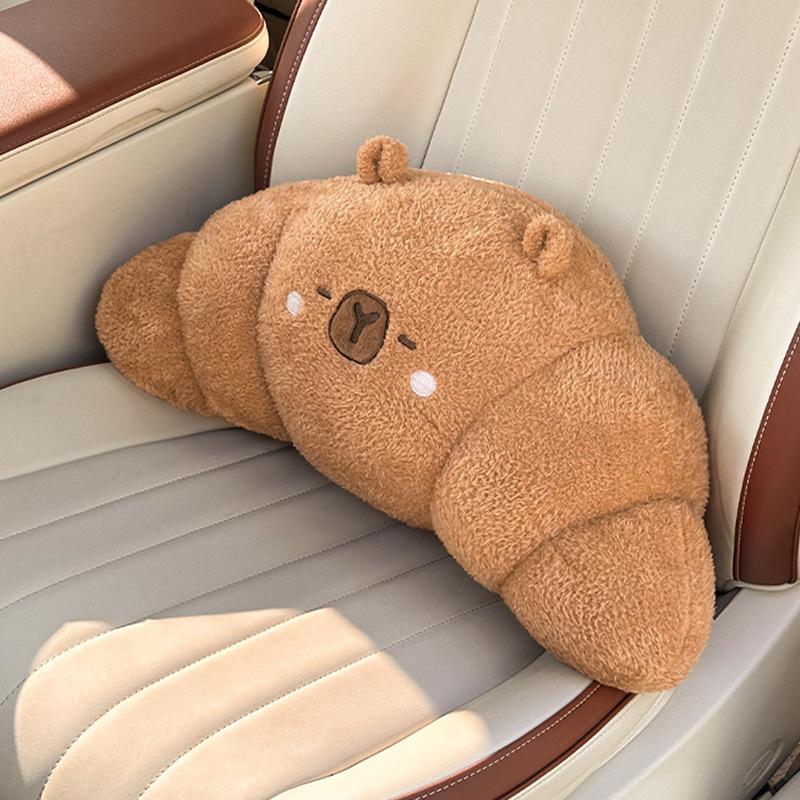 Cute Plush Car Seat Headrest Neck Pillow Car Seat Cartoon Creative Lumbar Support Pillow Comfortable Waist Pillow Car Decoration