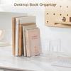 Bookend Shelf, Single Piece, Transparent Acrylic PP Material, Multi-functional Desktop Organizer, Four-compartment Divider Rack