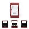 Classic Red Wood Jewelry Box Durable Multi-slot Ring Holder Gift For Weddings