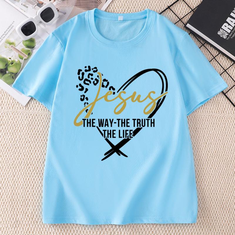 Jesus The Way The Truth The Life T Shirt Bible Verse TShirt Christian TShirt Jesus Lover Tshirt Casual Round Neck Unisex
