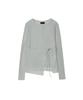 Ledeoli Henley Neck Layered Set Linen Knit Top [Black]