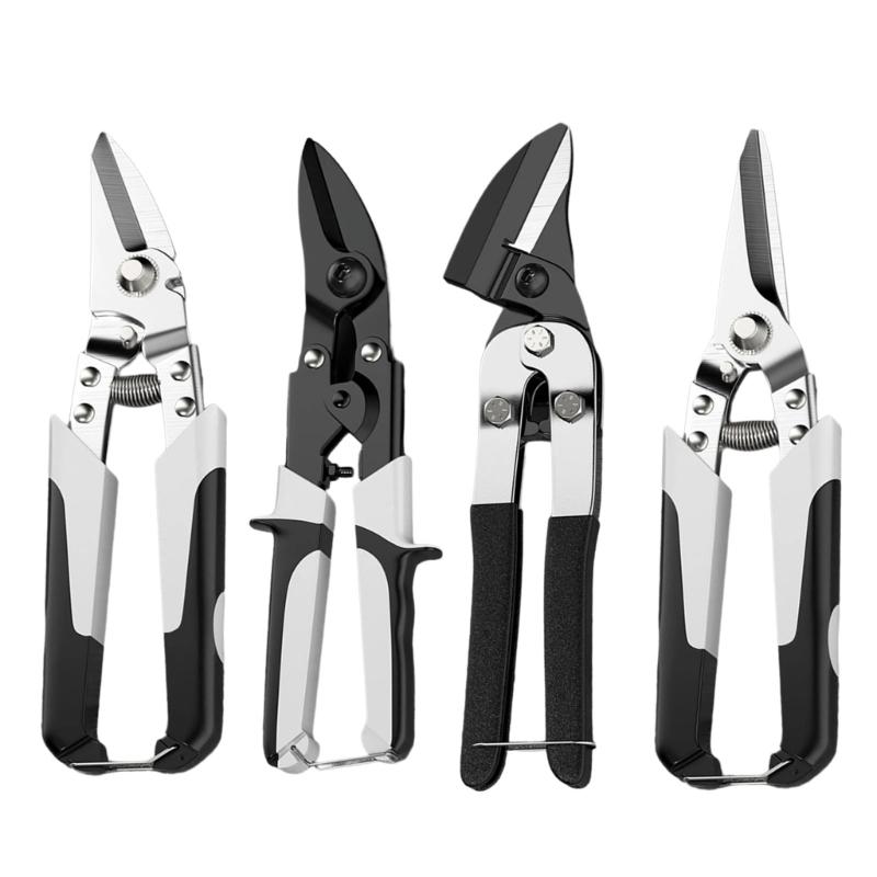 Professional Industrial Shears:Stainless Steel Scissors Tin Snips for Metal Sheet PVC Pipe Cutting Iron Plates