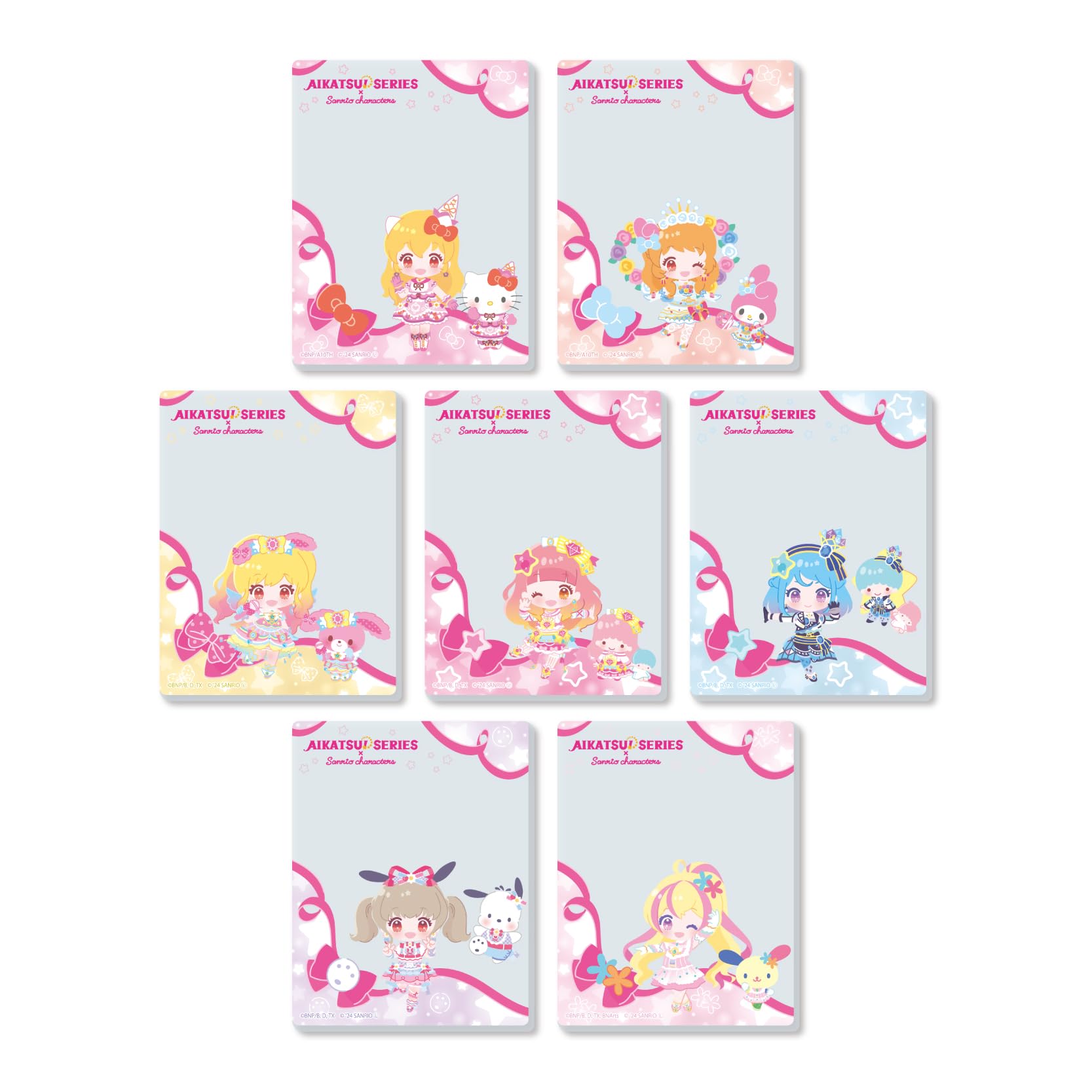 

Айкацу! Серия x Персонажи Sanrio 01 [Иллюстрация мини-персонажей] Акриловая коробка с 7 карточками