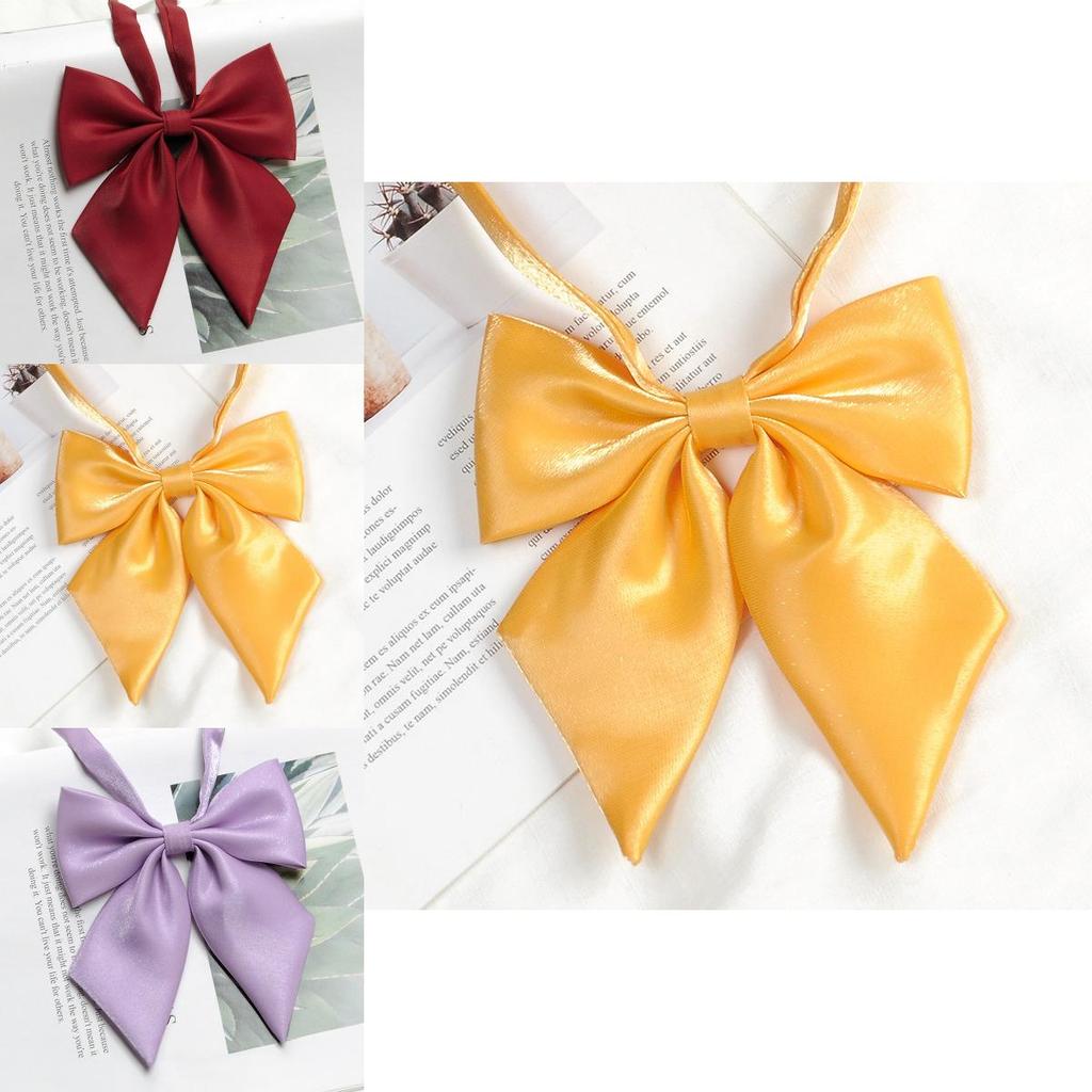 Pink Feather Jk Solid Color Collar Bow Tie For Japanese School Uniforms Women