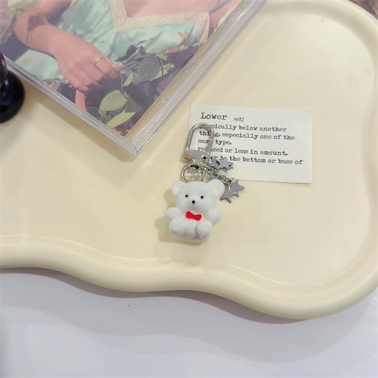 Κορεάτικο Χαριτωμένο Μπρελόκ Αρκούδα και Αστέρια με Κρεμαστό Θήκης Ακουστικών