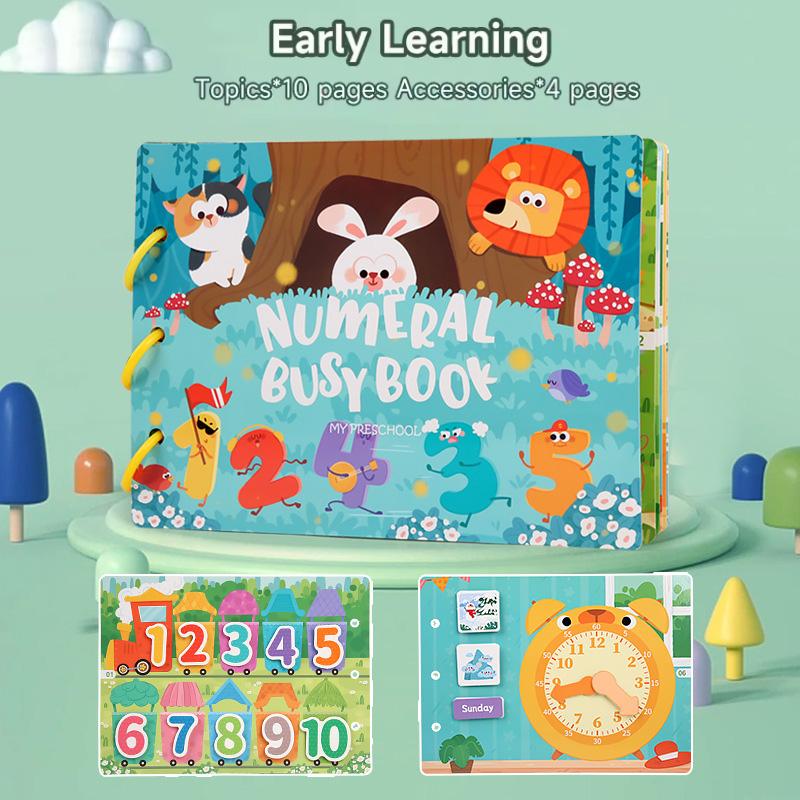 Montessori Baby Busy Book My First Quiet Book Paste Early Learning Education Toy for Toddlers Matching Game Toys for Kids Gifts